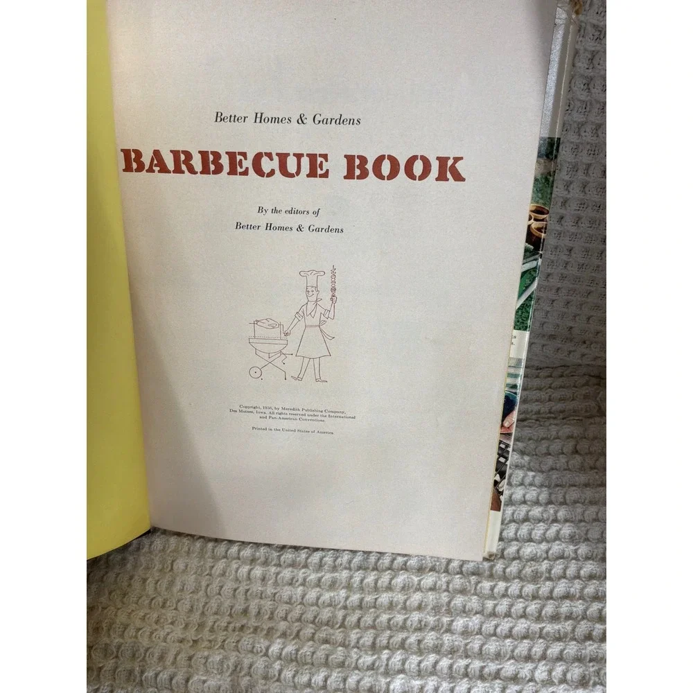 Vintage 1956 Better Homes & Gardens Barbecue Book Hardcover Cookbook Multi